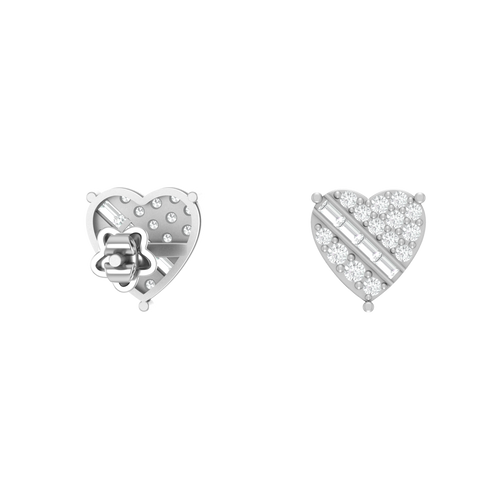 14k Heart Broken heart studs