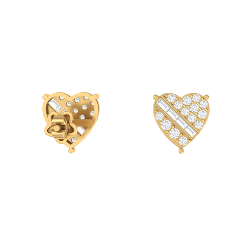 14k Heart Broken heart studs