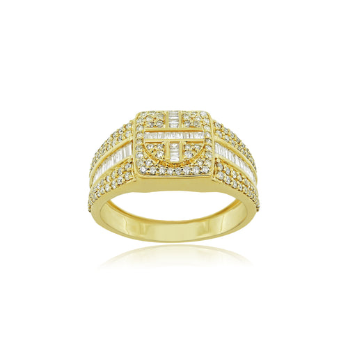 Celestial Shine: 10K Solid Gold & Diamond Men's Ring