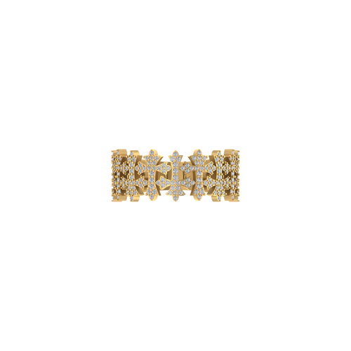 Divine Adornments: 14K Gold Everyday Cross Fashion Ring