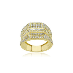 City Swagger: Men's 10K Gold & Diamond Hip-Hop Fashion Ring