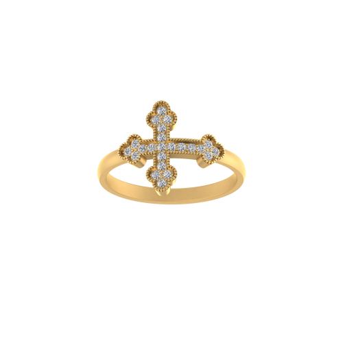 Divine Connections: 14K Gold Cross Ring