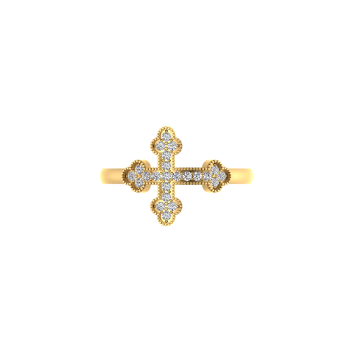 Divine Connections: 14K Gold Cross Ring