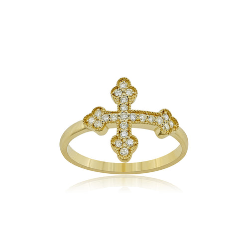 Divine Connections: 14K Gold Cross Ring