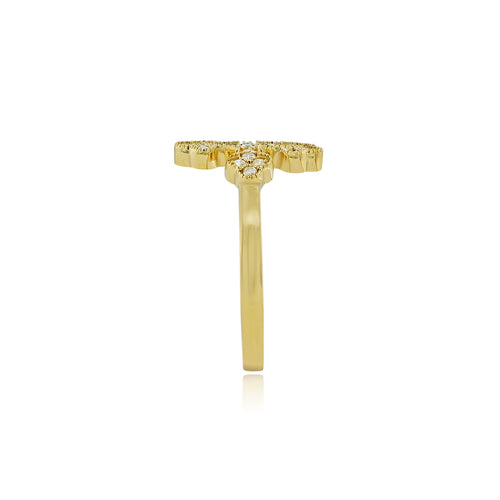 Divine Connections: 14K Gold Cross Ring