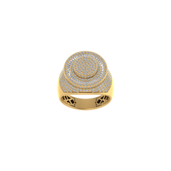 Gentleman's Brilliance: 14K Solid Gold Ring with Natural Diamonds for Men