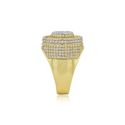 Gentleman's Brilliance: 14K Solid Gold Ring with Natural Diamonds for Men