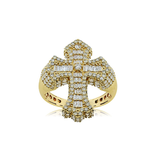 Elegant Faith: Men's 14K Gold Cross Ring