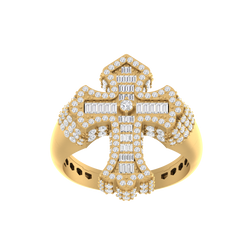 Elegant Faith: Men's 14K Gold Cross Ring