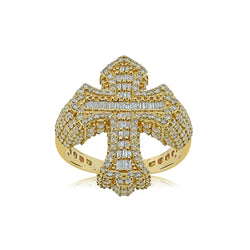 Golden Grace: Men's 14K Gold Cross Ring