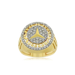 Highway Majesty: 14K Gold Mercedes-Benz Ring