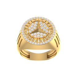 Highway Majesty: 14K Gold Mercedes-Benz Ring