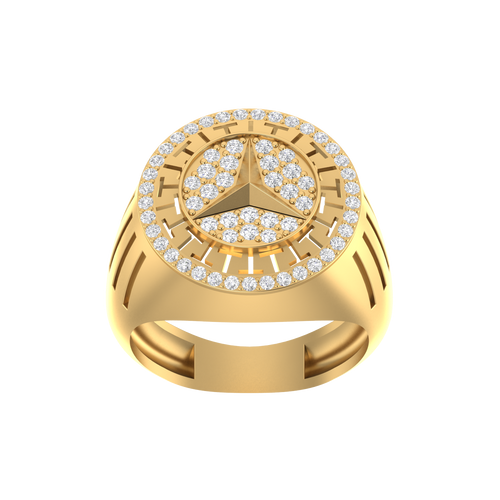 Highway Majesty: 14K Gold Mercedes-Benz Ring