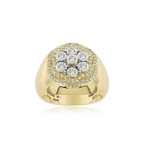 10K Gold Men’s Diamond Cluster Ring | Timeless Statement Piece