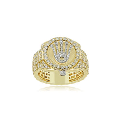 14K Gold Men’s Diamond Crown Ring | Iced-Out Luxury Statement Piece