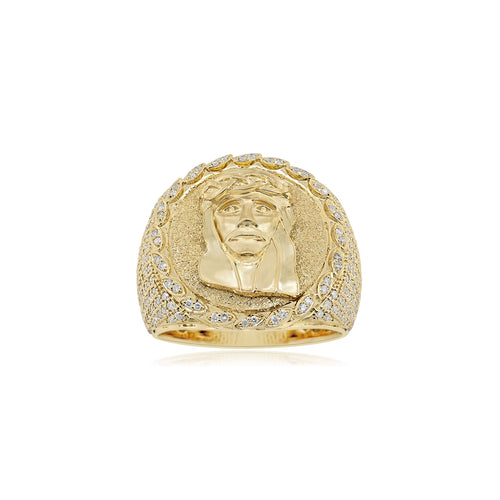 Men's 14K Gold Jesus Ring