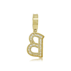 Bespoke Brilliance: B Initial Pendant with Baguette and Round Diamonds