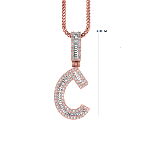 Captivating Elegance: C Initial Pendant Gleaming with Diamonds