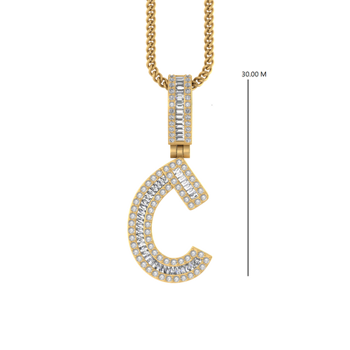 Captivating Elegance: C Initial Pendant Gleaming with Diamonds