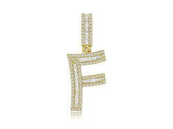 Flair of Diamonds: F Initial Pendant.