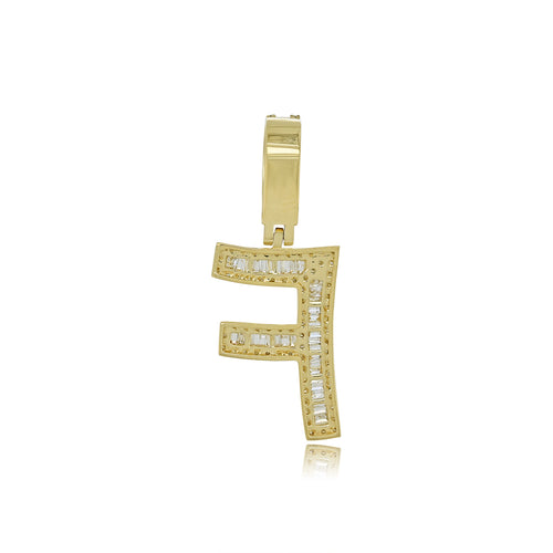 Flair of Diamonds: F Initial Pendant.