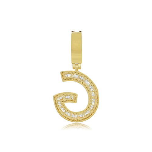 Glamour in G: Initial Pendant with Baguette and Round Diamonds.