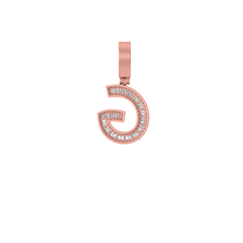 Glamour in G: Initial Pendant with Baguette and Round Diamonds.