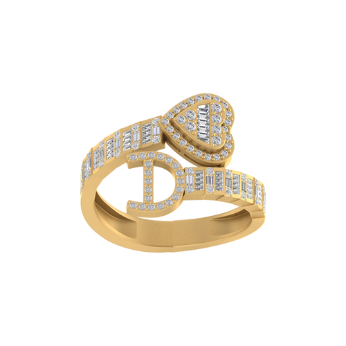 Dreams in Gold: 14K Dazzling Initial D Ring