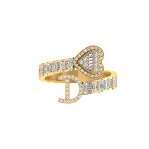 Dreams in Gold: 14K Dazzling Initial D Ring