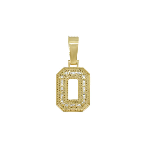 Zero Gravity: Captivating 10K Solid Gold Number 0 Pendant with Natural Diamond Shine