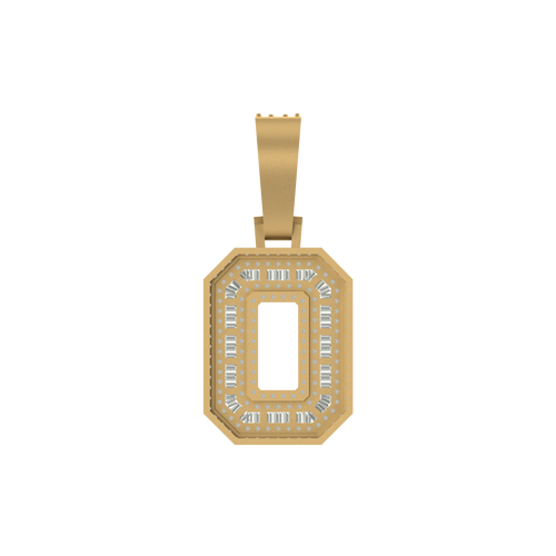 Zero Gravity: Captivating 10K Solid Gold Number 0 Pendant with Natural Diamond Shine