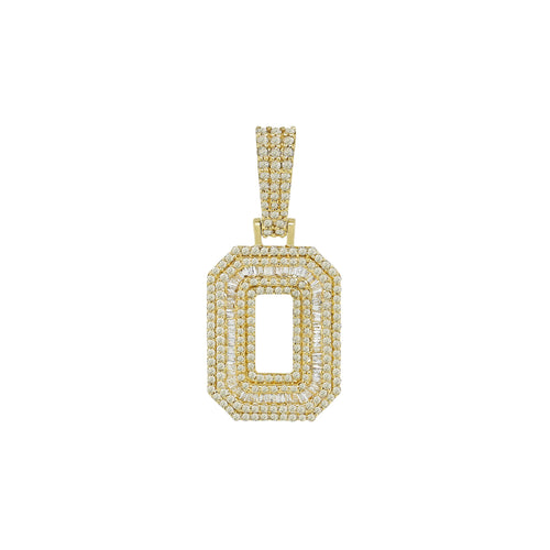 Zero Gravity: Captivating 10K Solid Gold Number 0 Pendant with Natural Diamond Shine