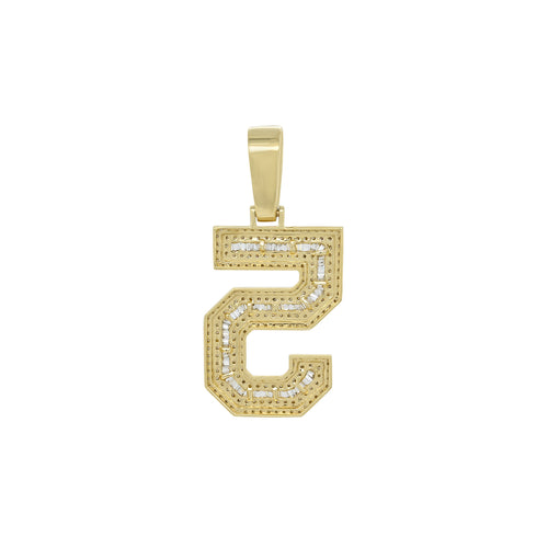 Divine Radiance: 10k Gold & Diamond Number Five Charm Pendant