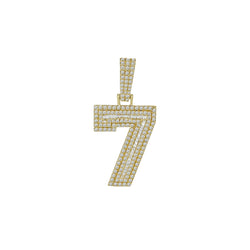 Luxurious Legacy: Number 7 Diamond Pendant in 10K Solid Gold