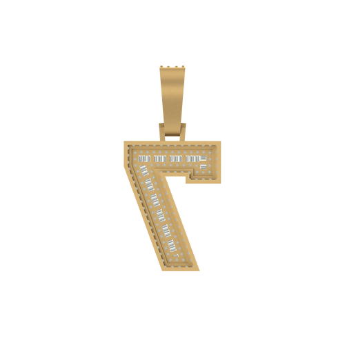 Luxurious Legacy: Number 7 Diamond Pendant in 10K Solid Gold