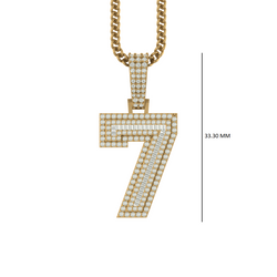 Luxurious Legacy: Number 7 Diamond Pendant in 10K Solid Gold