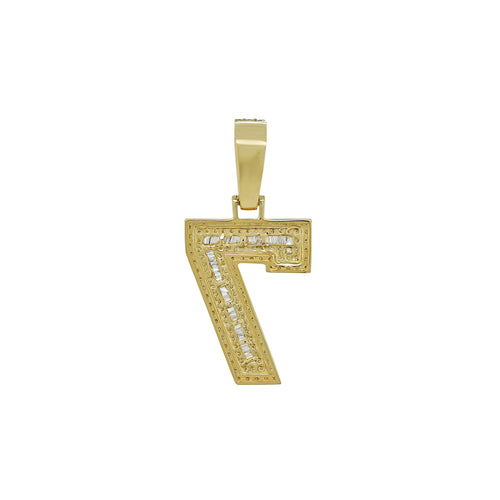 Luxurious Legacy: Number 7 Diamond Pendant in 10K Solid Gold