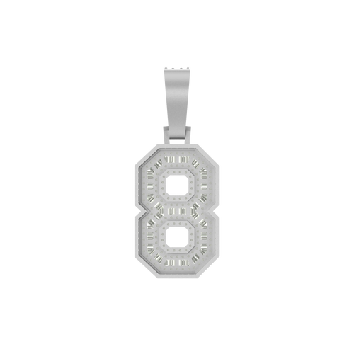 Gleaming Legacy: Natural Diamond Adorned 10K Gold Number 8 Pendant