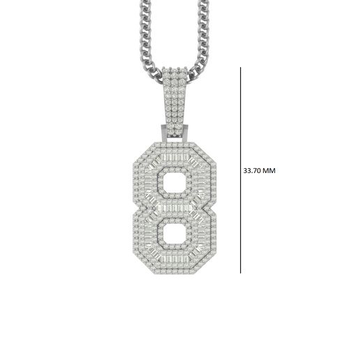 Gleaming Legacy: Natural Diamond Adorned 10K Gold Number 8 Pendant