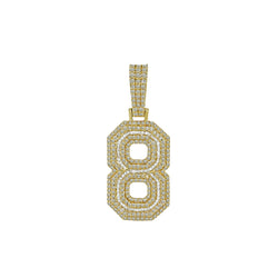 Gleaming Legacy: Natural Diamond Adorned 10K Gold Number 8 Pendant