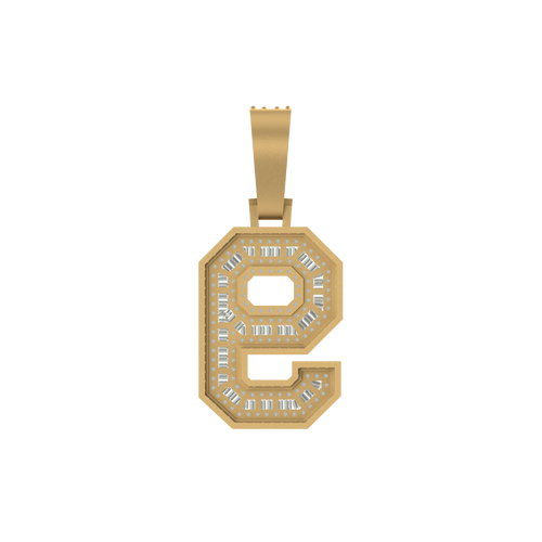 Diamond Dazzle: Luxe 10K Gold Number 9 Pendant with Natural Diamonds