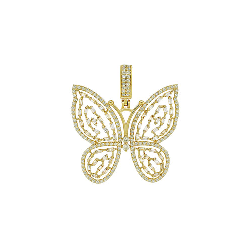 Radiant Wings: Butterfly Beauty in 14K Gold Pendant