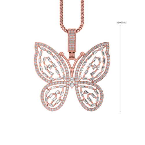 Radiant Wings: Butterfly Beauty in 14K Gold Pendant