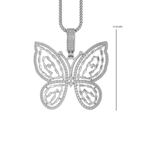 Radiant Wings: Butterfly Beauty in 14K Gold Pendant