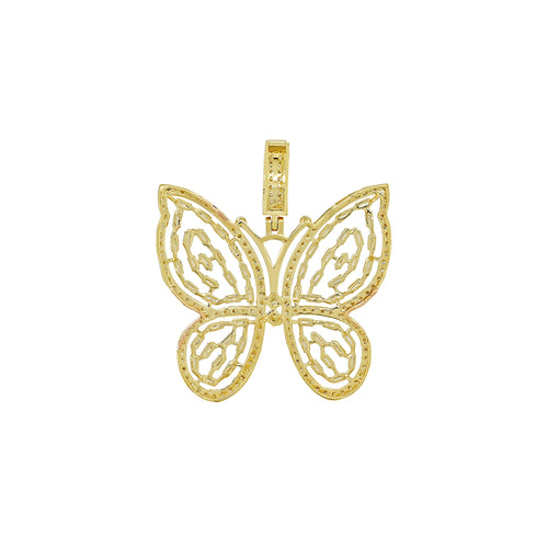 Radiant Wings: Butterfly Beauty in 14K Gold Pendant