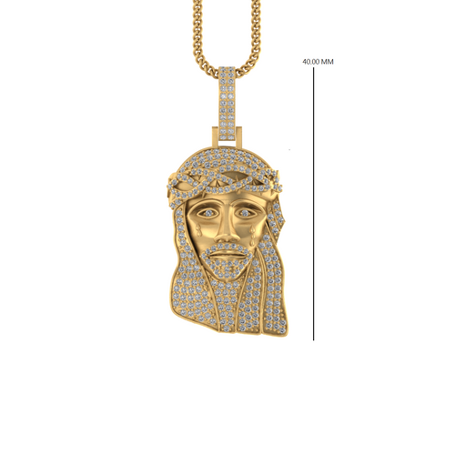 Whispers of Faith: 14K Gold Jesus Healing Presence Pendant