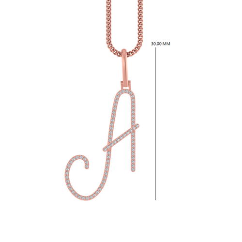 Majestic A: 14k Solid Gold Initial A Pendant