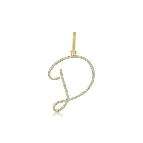 Dazzling Decadence: 14K Gold Initial D Pendant