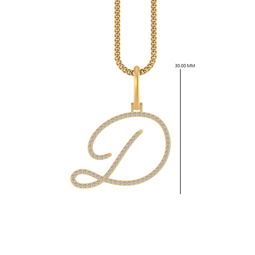 Dazzling Decadence: 14K Gold Initial D Pendant