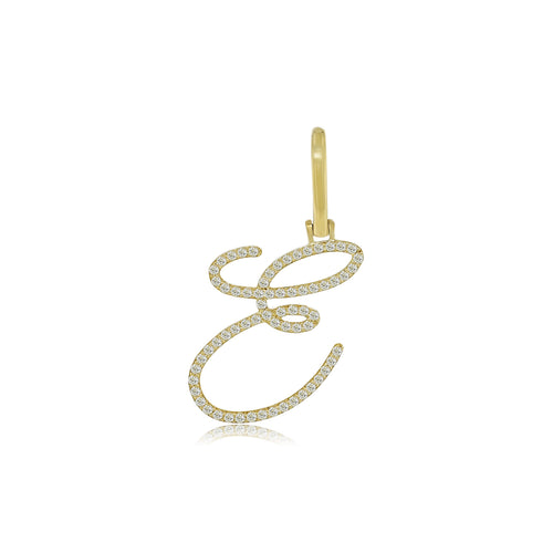 Eternal Sparkle: 14k Gold E Initial Pendant